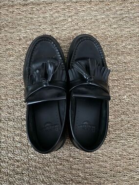 Dr Martens Adrian Black Tassel Loafers for Men - Classic Leather Dress Shoes